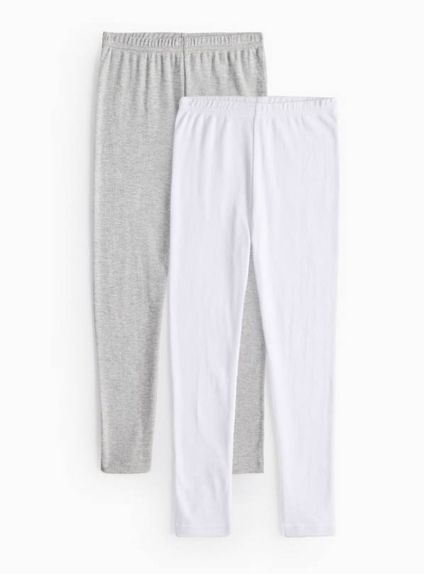 White & Grey Marl Thermal Leggings 2 Pack 6-7 years